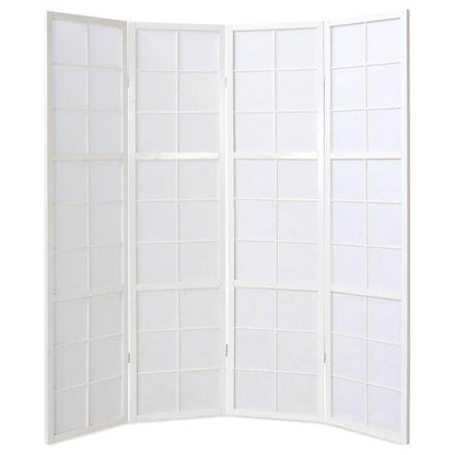4 fach Holz Paravent Raumteiler weiss - Palo24