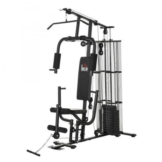 Gym Kraftstation Fitnessstation Multigym Fitnessgerät inkl. Gewichten Metall PU - Palo24