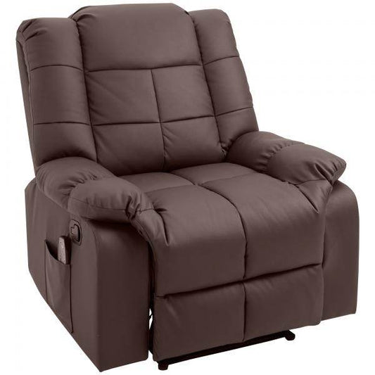 Massagesessel Fernsehsessel Relaxsessel mit Massagefunktion Holz Metall Schaumstoff Braun - Palo24