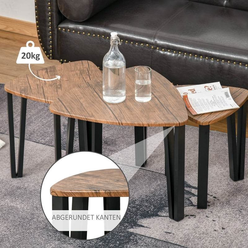 Satztisch 3er Set Natur+Schwarz - Palo24