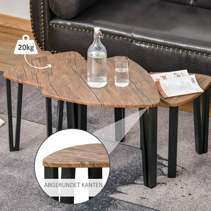 Satztisch 3er Set Natur+Schwarz - Palo24
