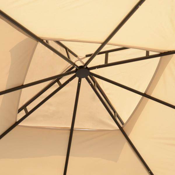 Gartenpavillon Festzelt Partyzelt wetterfest Zelt mit 4 Ablagen Beige 3 x 3 m - Palo24