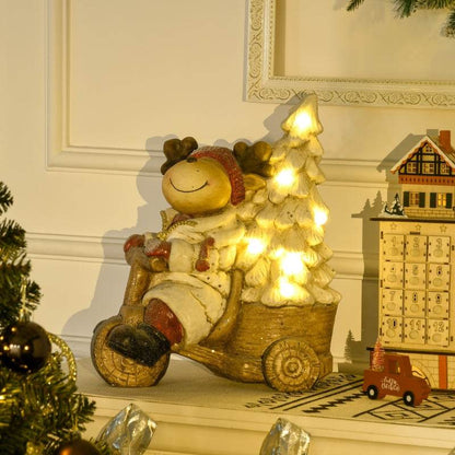 LED Weihnachtsdeko, Rentier mit Weihnachtsbaum 44cm - Palo24
