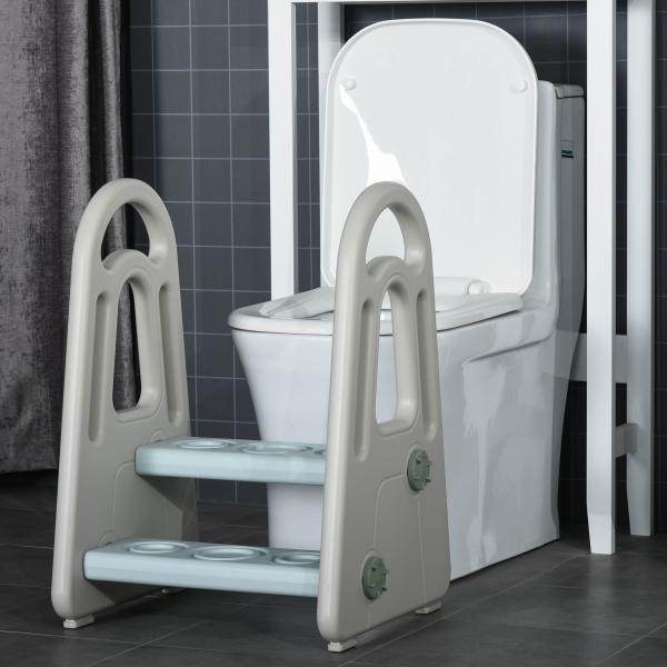 Lernturm Tritthocker Schemel Stehender Bad Schlafzimmer Küche Blau+Grau - Palo24