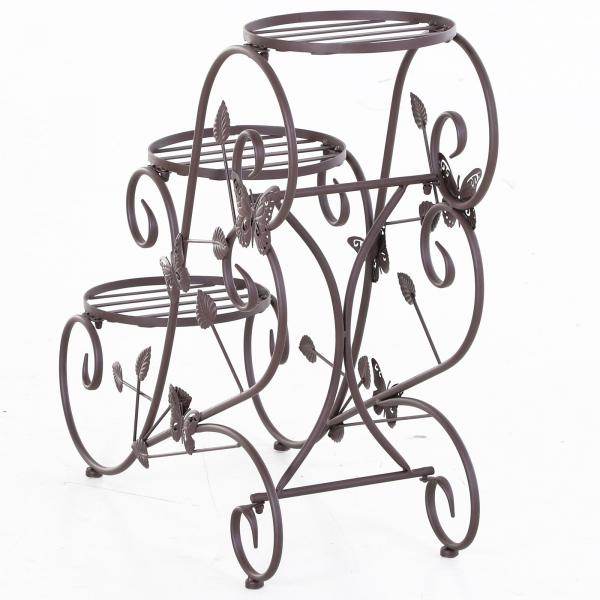 Pflanzenregal Dreistufiger Blumenstand Blumentreppe Metall Bronze - Palo24