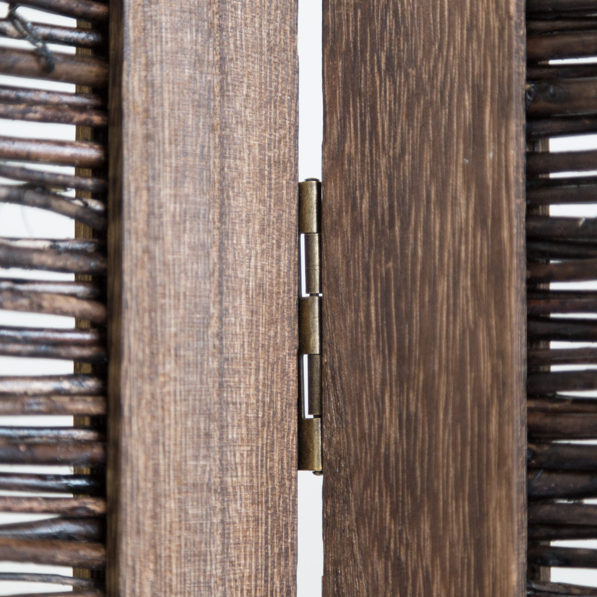 Paravent Braun Weide | 3 teilig | Holz | Raumteiler Trennwand Sichtschutz