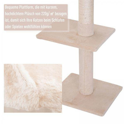 Katzenbaum Kratzbaum Katzenkratzbaum mit Sisalsäulen höhenverstellbar Beige - Palo24