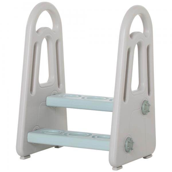 Lernturm Tritthocker Schemel Stehender Bad Schlafzimmer Küche Blau+Grau - Palo24