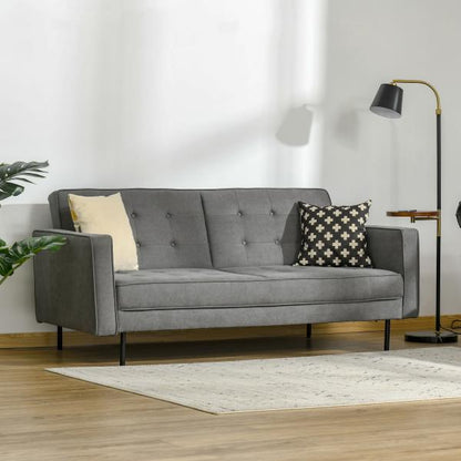 Schlafsofa 3-Sitzer Schlafcouch Stoffsofa Grau - Palo24