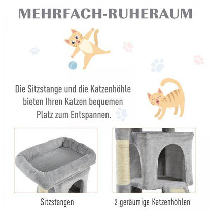 Kratzbaum Katzenkratzbaum mit Sisalsäulen Katzenbaum Hellgrau - Palo24