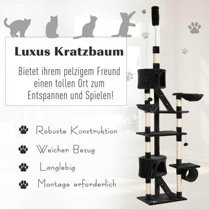 Katzenbaum Kratzbaum Katzenkratzbaum Kletterbaum Katze Sisal höhenverstellbar Grau - Palo24