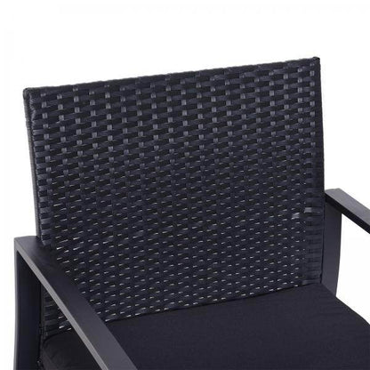5 tlg Sitzgruppe Polyrattan Gartenset mit Kissen Schwarz - Palo24
