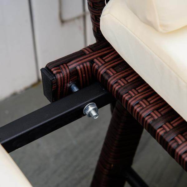 2er Gartensofa Loungesofa Gartenbank aufklappbar Armlehne Polyrattan Braun - Palo24