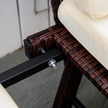 2er Gartensofa Loungesofa Gartenbank aufklappbar Armlehne Polyrattan Braun - Palo24