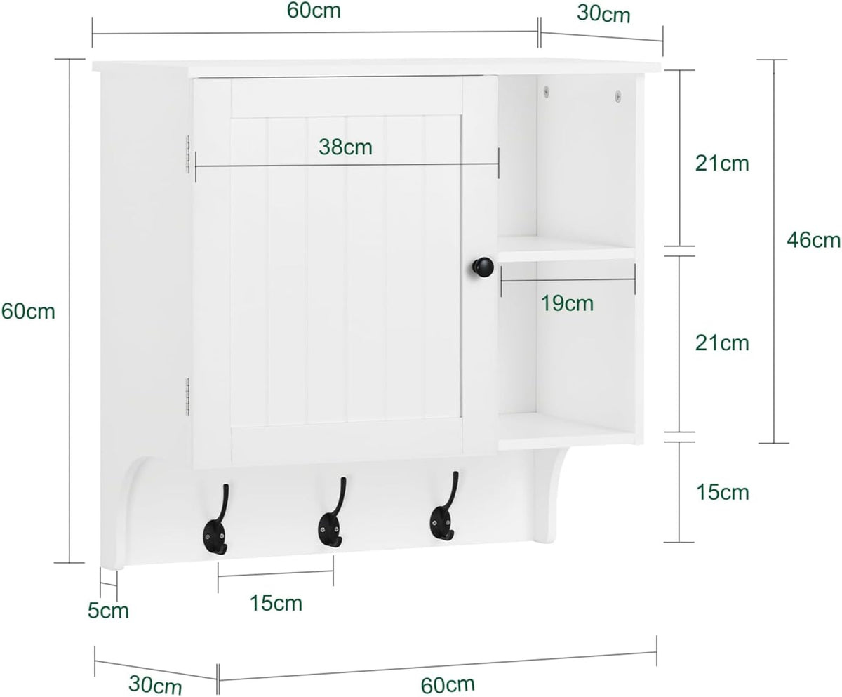 Hängeschrank | Badschrank | Medizinschrank | Wandschrank | Weiss BZR103-W - Palo24