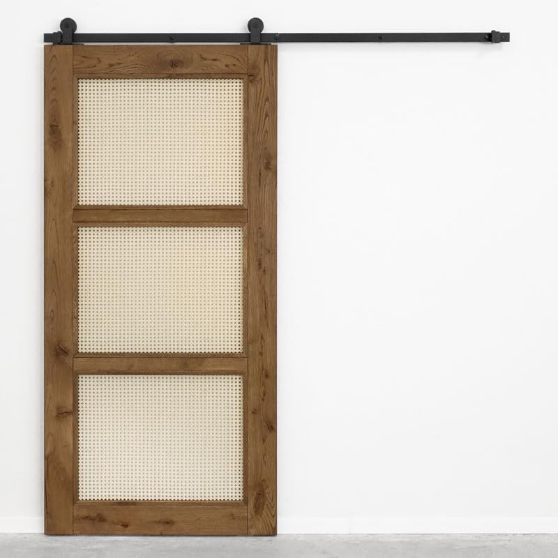 Schiebetür im rustikalen Stil mit Rattan ALTEA 100x210 Öl Braun - Palo24