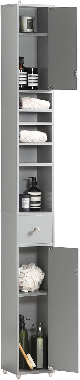 Bad Hochschrank | Badschrank | Badregal Hellgrau | BZR34-HG - Palo24