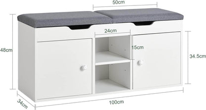 Garderobenbank | Bettbank | Schuhbank Weiss FSR96-W - Palo24