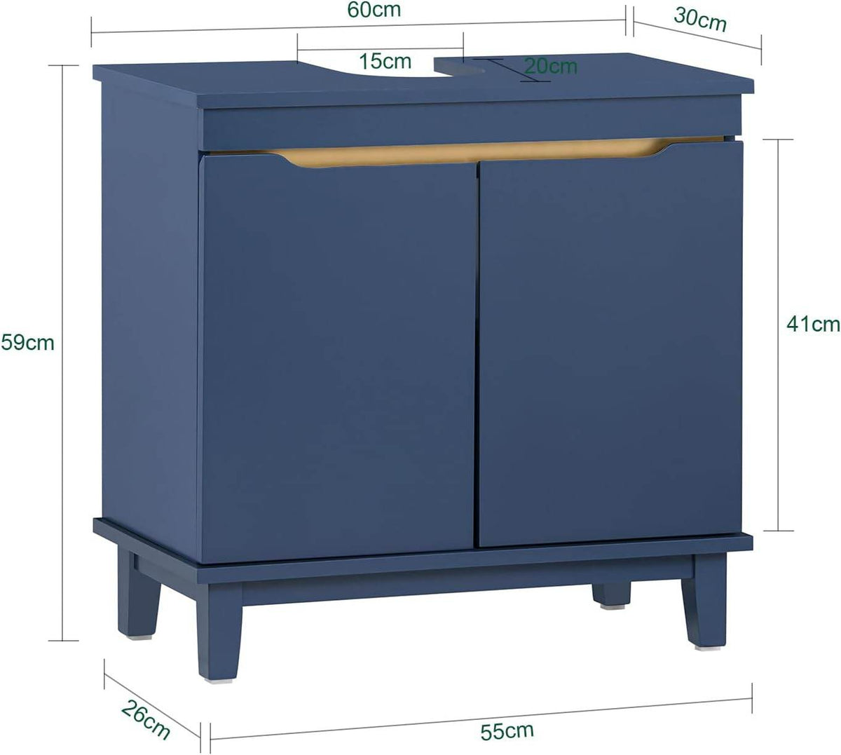 Waschbeckenunterschrank | Badschrank | Waschtisch | Blau | BZR113-B - Palo24