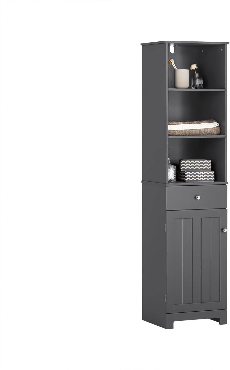 Bad Hochschrank | Badschrank | Badregal Dunkelgrau | BZR17-DG - Palo24