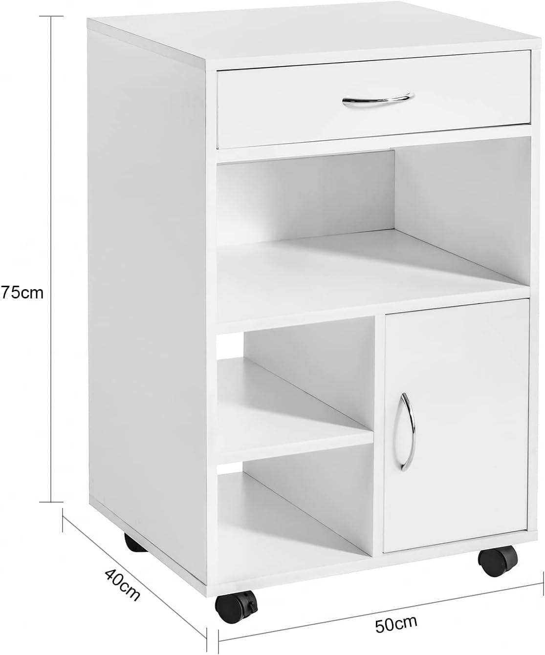 Druckertisch mit Schublade | Beistelltisch | Couchtisch Weiss FBT106-W - Palo24