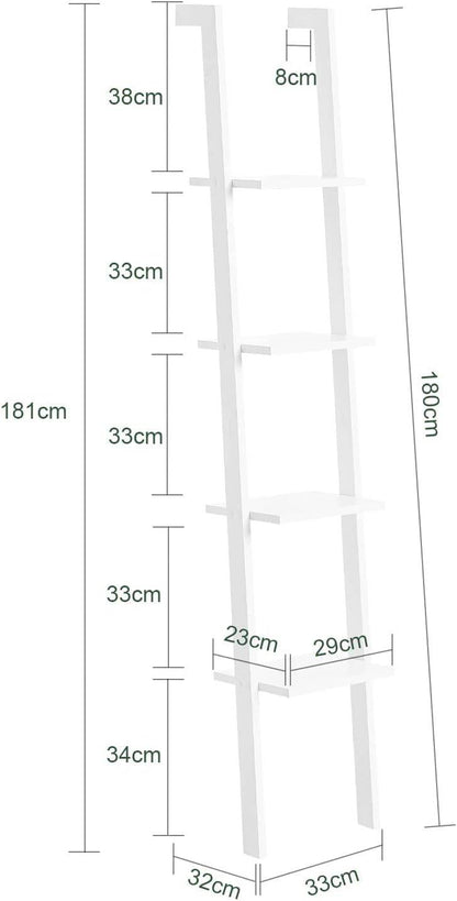 Leiterregal | Treppenregal | Badregal Weiss FRG15-W - Palo24