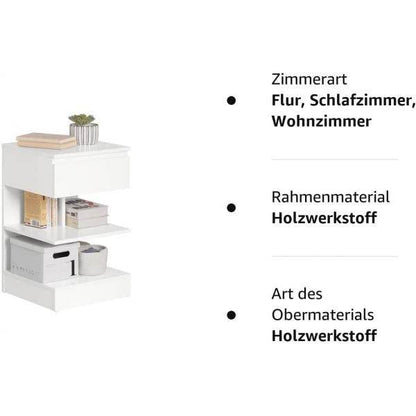 Nachttisch | Fürs Schlafzimmer | Beistelltisch | Kommode Weiss - Palo24