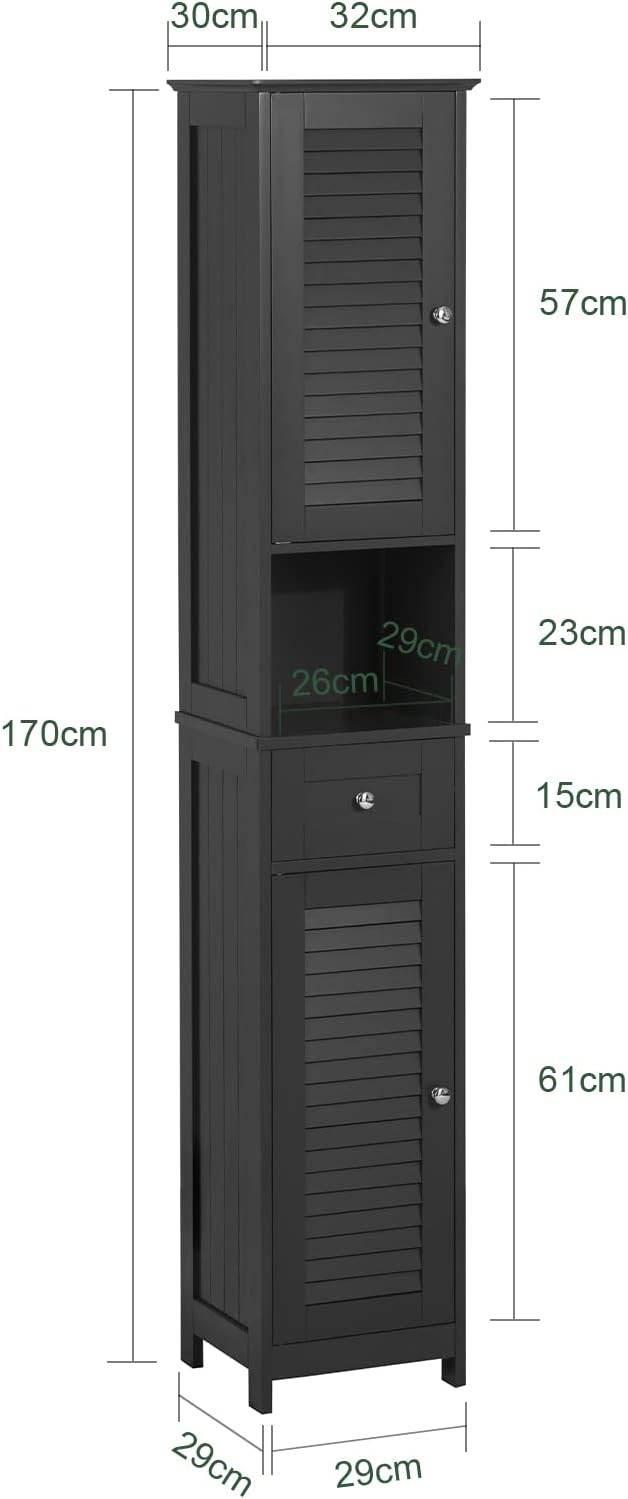 Bad Hochschrank | Badschrank | Badregal Grau | FRG236-DG - Palo24