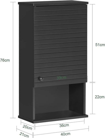 Hängeschrank Bad | Wandschrank | Medizinschrank | Schwarz | BZR25-SCH - Palo24