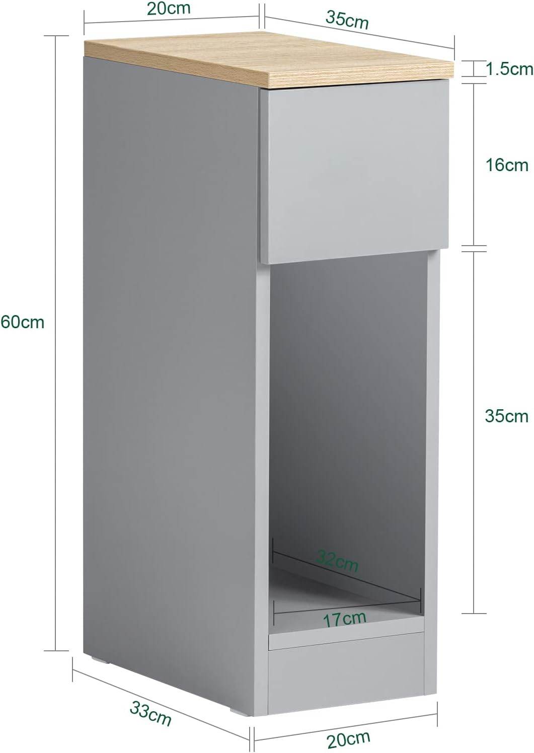 Nachttisch mit Schublade | Couchtisch | Sofatisch | Beistelltisch | FBT111-HG - Palo24