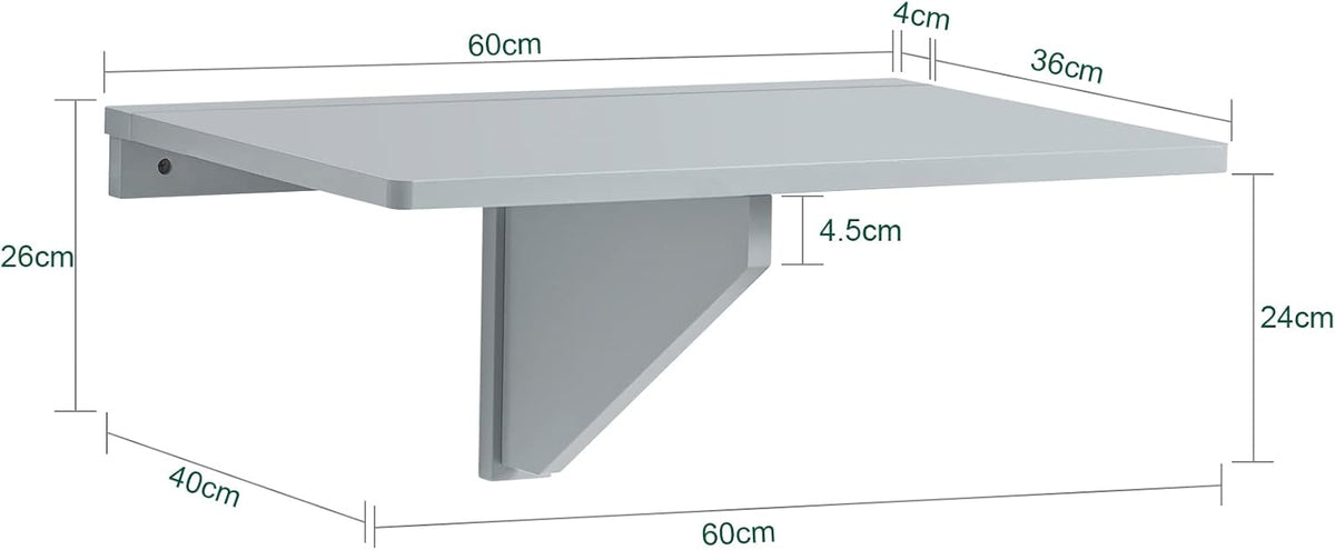Wandklapptisch | Küchentisch | Schreibtisch | Kindermöbel | Hellgrau FWT03-HG - Palo24