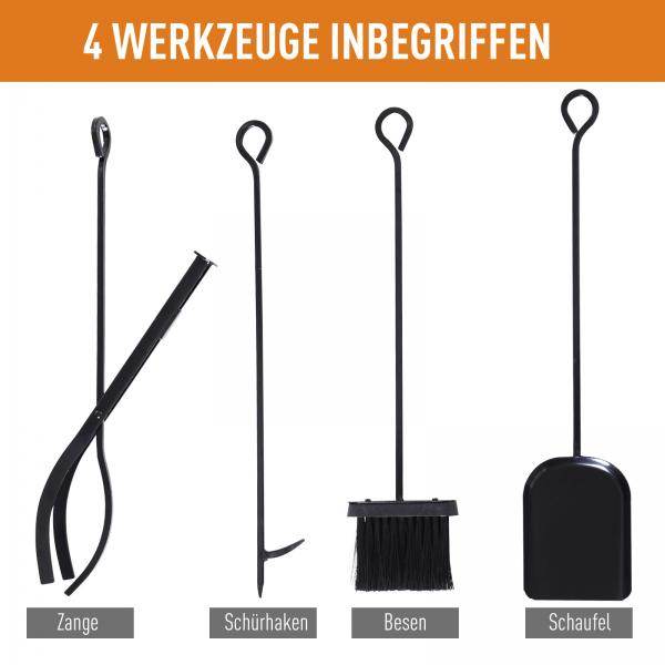 Kaminholzständer Kaminbesteck Erhöhtes Brennholzregal Feuerholzablage Stahl - Palo24