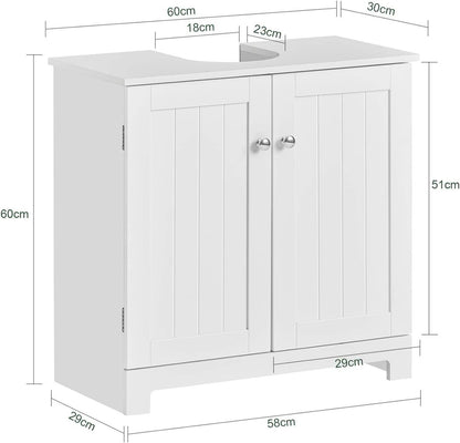 Waschbeckenunterschrank | Badezimmerschrank Weiss Badmöbel | BZR18-II-W - Palo24