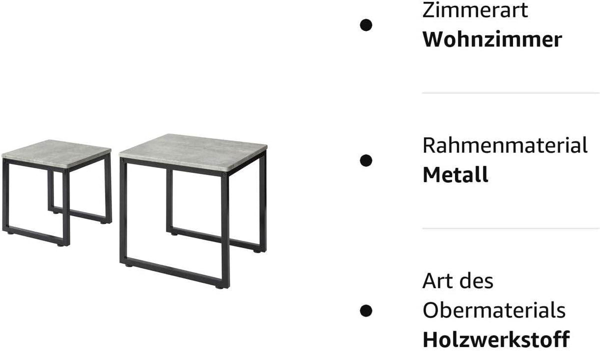 2 Satztische | Sofatisch | Couchtisch grau | FBT42-HG - Palo24