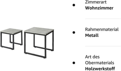2 Satztische | Sofatisch | Couchtisch grau | FBT42-HG - Palo24