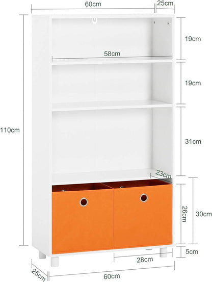 Kinderregal mit Boxen | Spielzeugregal | Bücherregal für Kinder | KMB68-W - Palo24