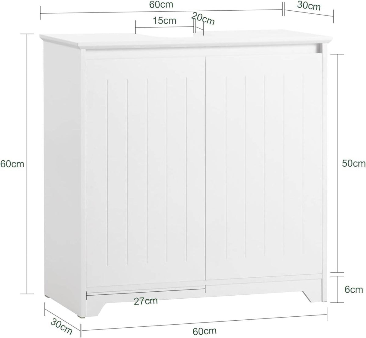 Waschbeckenunterschrank | Badezimmerschrank | Waschtisch | Weiss BZR108-W - Palo24