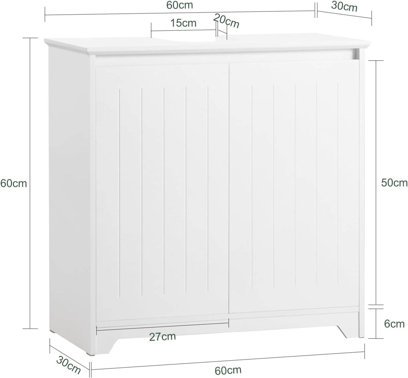 Waschbeckenunterschrank | Badezimmerschrank | Waschtisch | Weiss BZR108-W - Palo24