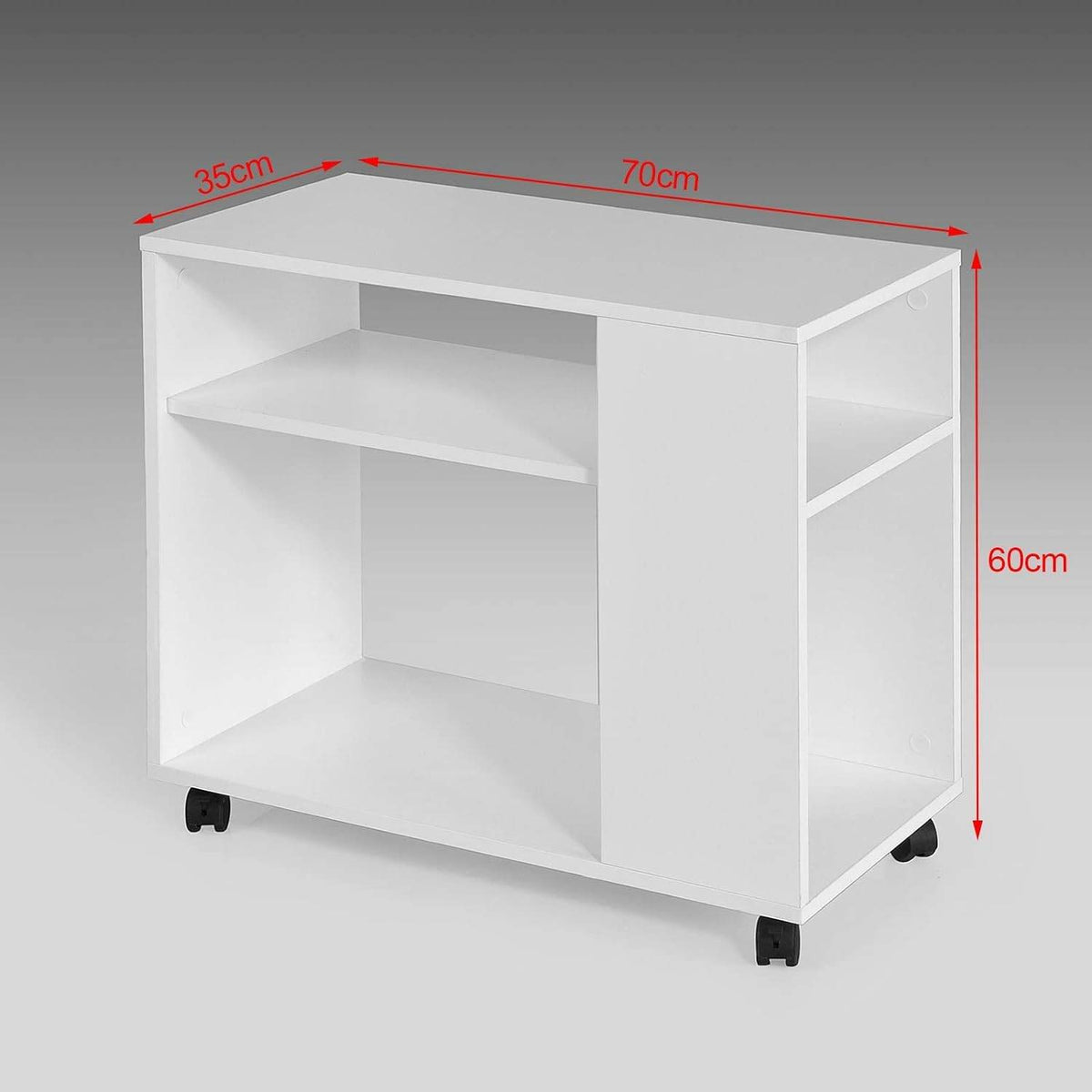 Beistelltisch mit Rollen | Druckertisch | Couchtisch Weiss FBT34-W - Palo24