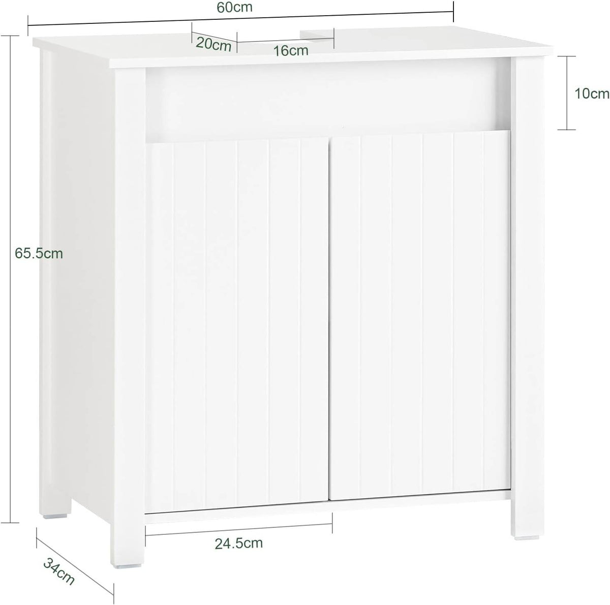 Waschbeckenunterschrank | Badschrank | Waschtisch | Weiss BZR101-W - Palo24