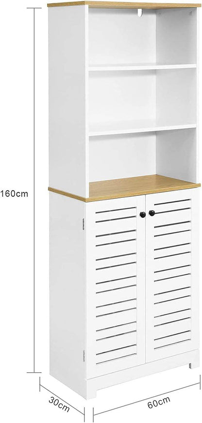 Badezimmer Hochschrank | Badschrank Weiss Badezimmermöbel | BZR44-W - Palo24