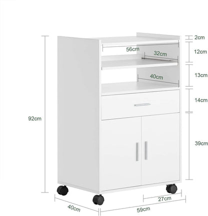 Küchenschrank | Mikrowellenschrank | Rollschrank Weiss FSB09-W - Palo24