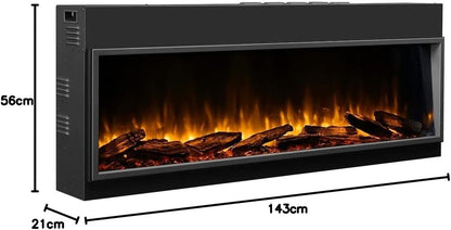 BALDERIA Amazona 56" Elektrokamin mit LED Einbaukamin mit Heizung - Palo24