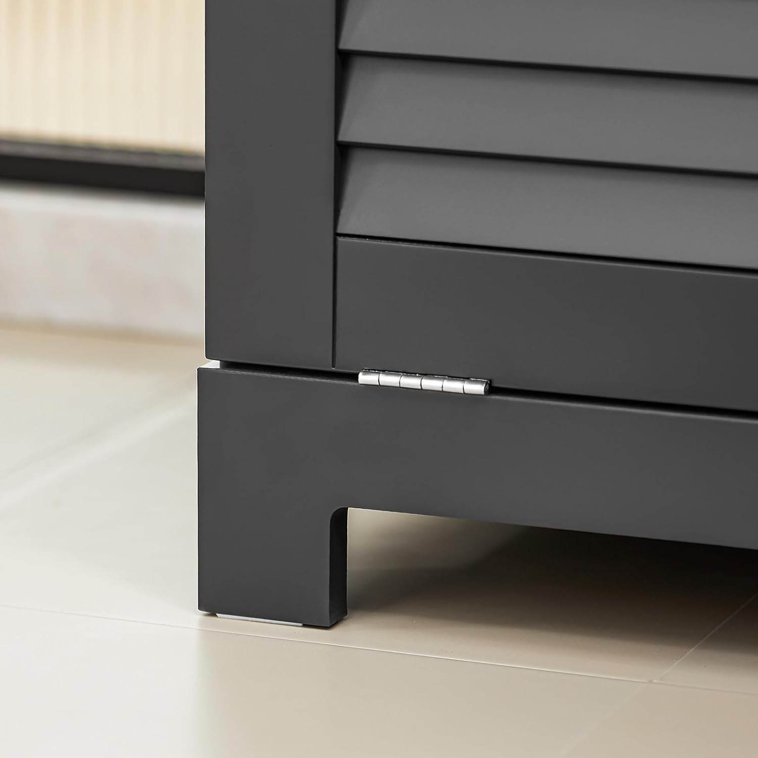 Wäscheschrank mit Wäschesack | Wäschesammler | Wäschekorb | Dunkelgrau | BZR73-DG - Palo24
