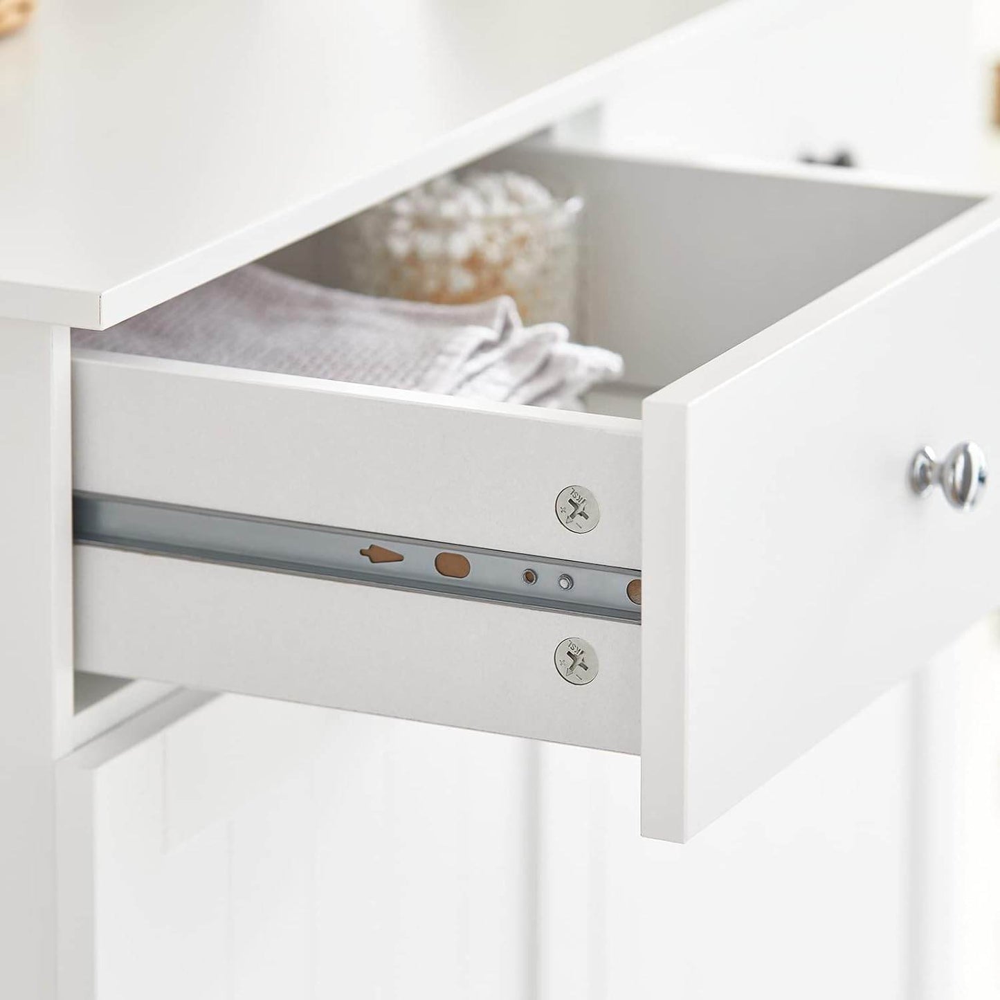 Wäscheschrank mit 2 Wäschesäcke | Wäschesammler | Wäschekorb Weiss BZR33-W - Palo24