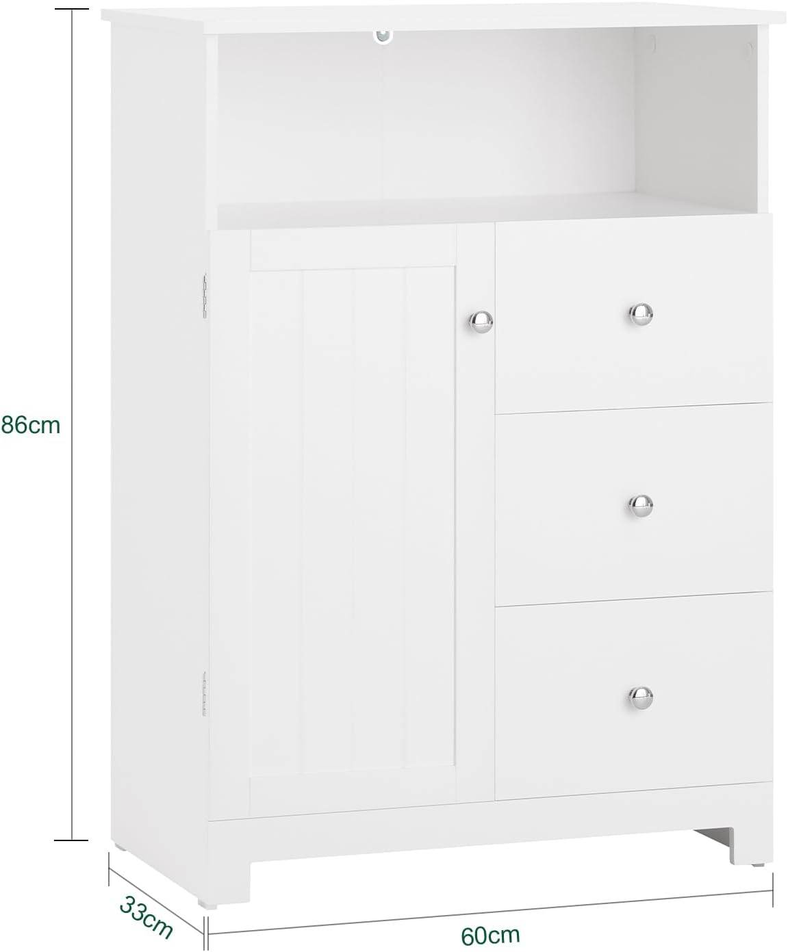 Badkommode | Badzimmerschrank | Flurschrank | Weiss BZR107-W - Palo24