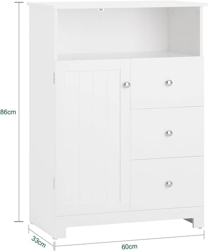 Badkommode | Badzimmerschrank | Flurschrank | Weiss BZR107-W - Palo24