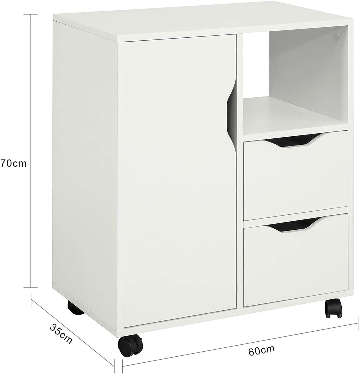Druckertisch mit Schublade | Beistelltisch | Couchtisch Weiss FBT105-W - Palo24