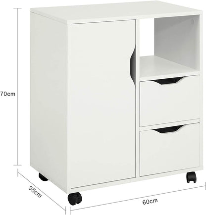 Druckertisch mit Schublade | Beistelltisch | Couchtisch Weiss FBT105-W - Palo24