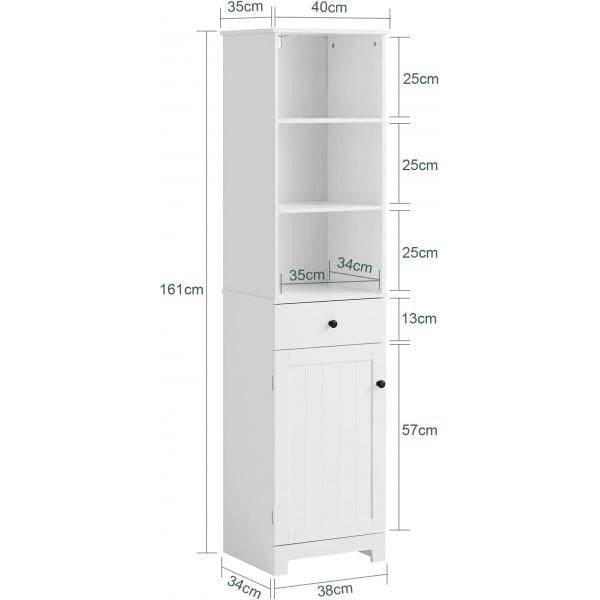 Bad Hochschrank | Badschrank | Badregal Weiss - Palo24